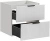 Waschtischunterschrank 60 cm weiß matt mit gerillter Front, Wotaneiche, ADELAIDE-56-WHITE Bild 4