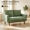 HOMCOM 2-Sitzer mit dicker Rückenlehne, Armlehne, 2-Sitzer Sofa 1 Teile, Kompaktes Retro Cordsofa mit Holzlatten und Taschenfedern Bild 3