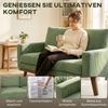 HOMCOM 2-Sitzer mit dicker Rückenlehne, Armlehne, 2-Sitzer Sofa 1 Teile, Kompaktes Retro Cordsofa mit Holzlatten und Taschenfedern Bild 4