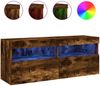 vidaXL TV-Wandschrank mit LED-Leuchten Räuchereiche 100x30x40 cm 837215 Bild 2