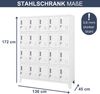 Schließfachschrank Spind ROBERT - 20 Fächer, Etikettenhalter Lüftungsschlitze | Wertfachschrank Umkleideschrank Metall Kleiderspind, 172x136x45cm Weiß Bild 2