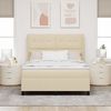 vidaXL Boxspringbett mit Matratze Creme 200 x 140 cm Stoff 3341649 Bild 3