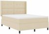 vidaXL Boxspringbett mit Matratze Creme 200 x 140 cm Stoff 3341649 Bild 4