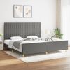 Doppelbett, Bettgestell Modernen ohne Matratze Dunkelgrau 200x200 cm Stoff d2333e Bild 2