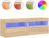 vidaXL TV-Wandschränke mit LED-Leuchten 2 Stk. Sonoma-Eiche 60x30x40cm 837188 Bild 2