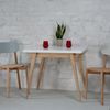 Ragaba rechteckiger ausziehbarer Tisch, MDF & Massives Eschenholz, 90x65 cm, Weiß Bild 3