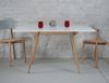 Ragaba rechteckiger ausziehbarer Tisch, MDF & Massives Eschenholz, 90x65 cm, Weiß Bild 4