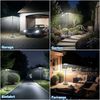 SERBASIC LED Solarleuchte Outdoor Wasserdichte Solar Straßenlaterne mit Bewegungsmelder, Kaltes Weiß, LEDs Solar Strahler, mit Wasserbefüllbarer Sockel für Außen, Hof Bild 4