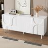 Geometrisches Sideboard weiß, 160x38,5x70 cm, MDF, modernes Design Bild 4