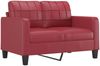 vidaXL 3-tlg. Sofagarnitur mit Kissen Weinrot Kunstleder 3201366 Bild 3