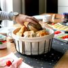 Brotkorb und Obstkorb schwarz, abnehmbarer Bezug waschbar beige Bild 2
