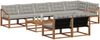 vidaXL Outdoor-Sofagarnitur mit Kissen 9 pcs Natürlich und Hellgrau 3369610 Bild 3
