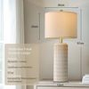 Jibenhome Schreibtischlampe Dimmable Leinenlampenschirm Keramiktischlampe mit Fernbedienung, 2er Set Nachtlicht für Schlafzimmer, Wohnzimmer, Büros Bild 3