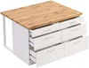 Vente-unique - ALEGRITA Küchenmöbel Holz, Platte BeigeWeiß - B 104 cm x H 80 cm x L 126 cm Bild 5