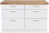 Vente-unique - ALEGRITA Küchenmöbel Holz, Platte BeigeWeiß - B 104 cm x H 80 cm x L 126 cm Bild 3