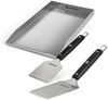 BURNHARD® Edelstahl Plancha Set Fred 41,5 x 23,5 cm mit 2-tlg. Grillspachtel und Grillschaber Set - Multi-Color - #946146 Bild 5