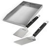 BURNHARD® Edelstahl Plancha Set Fred 41,5 x 23,5 cm mit 2-tlg. Grillspachtel und Grillschaber Set - Multi-Color - #946146 Bild 4