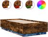 vidaXL Bettgestell mit LED Räuchereiche 90x190 cm Holzwerkstoff 3209664 Bild 2