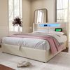Doppelbett 160x200 cm mit LED, USB-C, Stauraum in Beige(Mit Matratze) Bild 3