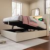 Doppelbett 160x200 cm mit LED, USB-C, Stauraum in Beige(Mit Matratze) Bild 5