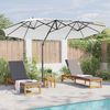 vidaXL Sonnenschirm Sand 372 x 198 x 243 cm Polyester und Aluminium 42003375 Bild 4