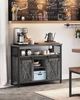 Vasagle Sideboard mit 2 Schiebetüren und verstellbaren Ablagen, Spanplatte, 33 x 100 x 80 cm, Anthrazitgrau / Schwarz Bild 2