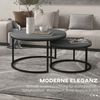 BlingBin Couchtisch rund 2er Set Wohnzimmertisch Beistelltisch mit Metallrahmen (2er set, 2-St, 78,5 x 78,5 x 46,5 cm), Satztisch mit Marmoroptik Kaffeetisch für Wohnzimmer, Schlafzimmer Bild 3