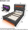 Merax Einzelbett Polsterbett 90*200cm, Stauraum Kopfteil mit USB und Typ C-Port ,360-Surround-LED-Funktion rund um Kopf- und Fußende des, Betten mit Hydraulisch Stauraum, Grau , Leinen(Ohne Matratze) Bild 4