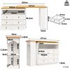 Bartisch 137-203x39x90 cm, MDF – ausziehbar mit 360° Drehteller, 6 Schubladen, weiß Bild 5