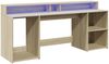 vidaXL LED-Schreibtisch Sonoma-Eiche 200x55x91 cm Holzwerkstoff 3309440 Bild 5