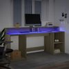 vidaXL LED-Schreibtisch Sonoma-Eiche 200x55x91 cm Holzwerkstoff 3309440 Bild 4
