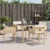 vidaXL Gartenstühle mit Kissen 4 Stk. Beige Poly Rattan 4007479 Bild 4