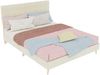 Modern dark beige fabric bed with light luxury plaid soft bag headboard, small-sized master bedroom, second bedroom, double bed, mattress size:140*200cm, beige Bild 3