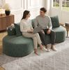 Sofa 240 x 109 x 60 cm aus Leinen mit 4 Kissen, Becherhalter und Seitentaschen – Grün Bild 5