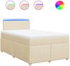 vidaXL Boxspringbett mit Matratze Creme 120x200 cm Stoff 3288945 Bild 2