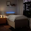vidaXL Boxspringbett mit Matratze Creme 120x200 cm Stoff 3288945 Bild 5