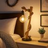 Tischlampe, Buche Holz Hanfseil, H 53,5 cm Bild 4