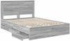 vidaXL Bettrahmen Graues Sonoma 140 x 190 cm Ingenieurs Holz 3410176 Bild 5