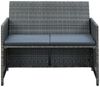 vidaXL 2-Sitzer-Gartensofa mit Polstern Grau Poly Rattan 43912 Bild 2