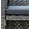 vidaXL 2-Sitzer-Gartensofa mit Polstern Grau Poly Rattan 43912 Bild 3