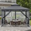 ABCCANOPY Pavillon 2.5x2.5m Wasserdicht Stabil Winterfest Partyzelt Grau Bild 2