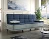 Dmora 3-Sitzer Schlafsofa Aborigeni, gepolstertes Stoffsofa, Wohnzimmersofa mit Klick-Klack-Öffnung, 190 x 87 x 97 cm, Grau und Blau Bild 2
