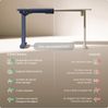 Desktronic HomePro Elektrisch höhenverstellbarer Schreibtisch 140x70cm Weiß/Blau mit Memory-Funktion, Anti-Kollisions Technologie, USB-A und USB-C-Ladeanschlüssen Bild 5