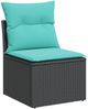 vidaXL 12-teiliges Gartensofa-Set mit Kissen, schwarzes Polyrattan 3227513 Bild 4