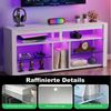 oyajia Lowboard TV-Schrank, Fernsehschrank mit RGB-LED Stilvoll (TV-Schrank mit verstellbarem Regalen und viel Stauraum, 140x34x63cm, für Wohnzimmer, Schlafzimmer), für Fernseher bis 65 Zoll Bild 3