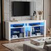 oyajia Lowboard TV-Schrank, Fernsehschrank mit RGB-LED Stilvoll (TV-Schrank mit verstellbarem Regalen und viel Stauraum, 140x34x63cm, für Wohnzimmer, Schlafzimmer), für Fernseher bis 65 Zoll Bild 2