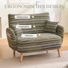 LVHOM 2-Sitzer Sofa mit Seitentaschen, Polstersofa aus Bouclé-Stoff, Loveseat 120cm mit Zierkissen, für kleinere Räume, Büro, Schlafzimmer, Grün Bild 5
