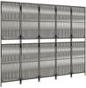 vidaXL Paravent 5-tlg. Grau Poly Rattan 365382 Bild 4
