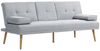 HOMCOM Schlafsofa Dreisitzer mit Bettfunktion, Einzelbett mit Kissen, Stoffsofa 1 Teile, Schlafsofa Schlafcouch 3 Sitzer Hellgrau Bild 4
