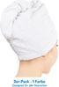 HAMMETEX Turban-Handtuch 2er Set Haarturban Damen, 100% Baumwolle, Flauschig & Schnelltrocknend, Frottier (Set, 2-St), Uni-Farben, weich Bild 3
